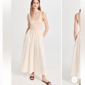 Monrow Stretch Poplin Mix Tank Dress